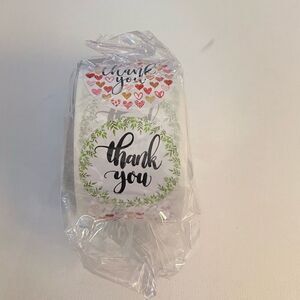 Thank You stickers Red and Green - 1.5” roll of 500 NWT